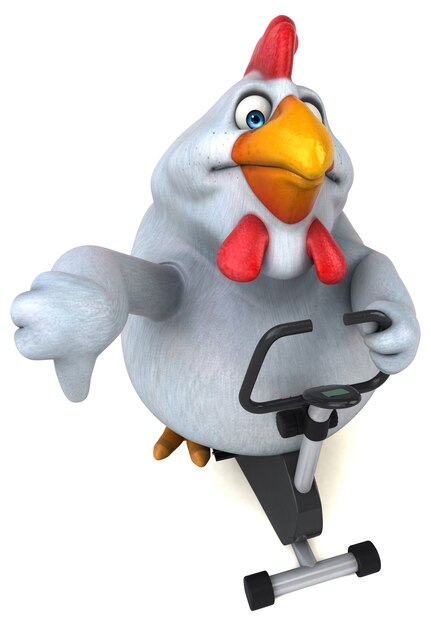 Fun chicken - 3D Illustration