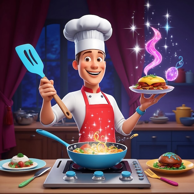 Photo fun cooking cartoon characters