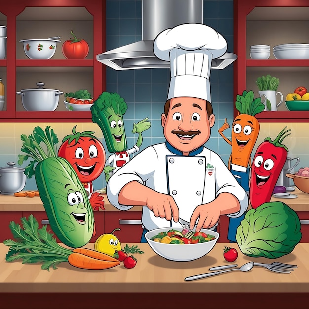 Photo fun cooking cartoon characters