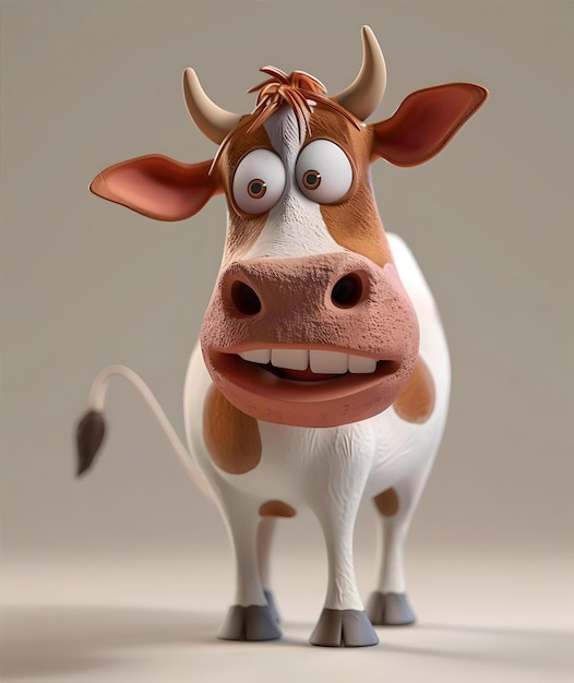 Fun Cow 3D Illustration