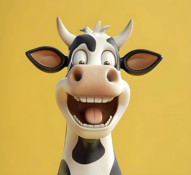 Fun Cow 3D Illustration