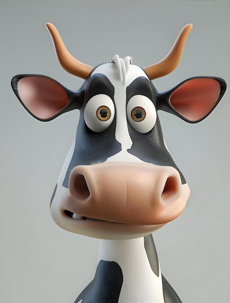 Fun Cow 3D Illustration