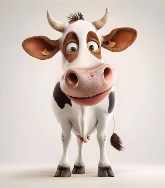 Fun Cow 3D Illustration