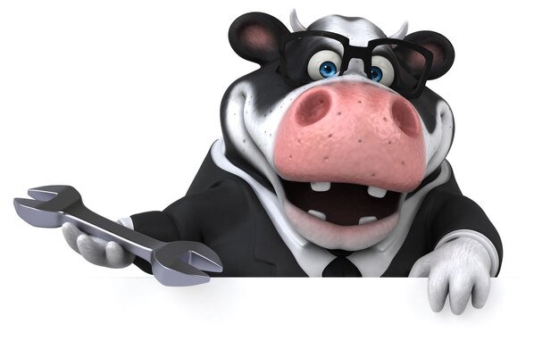 Fun cow - 3D Illustration