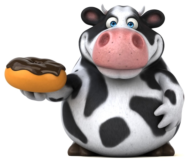 Fun cow - 3D Illustration