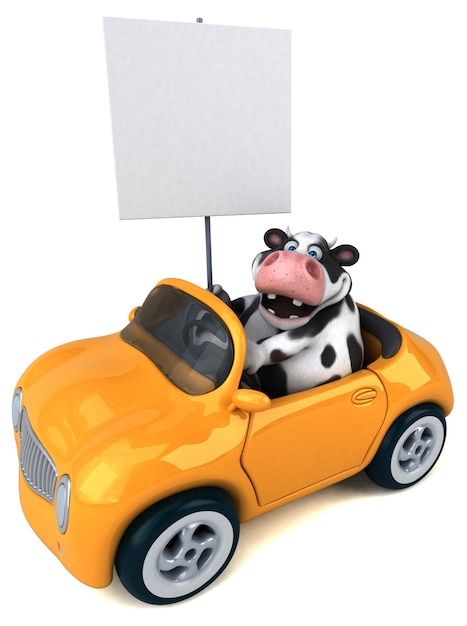 Fun cow 3D Illustration