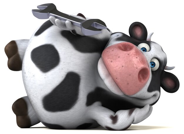 Fun cow - 3D Illustration