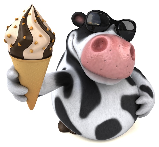 Fun cow - 3D Illustration