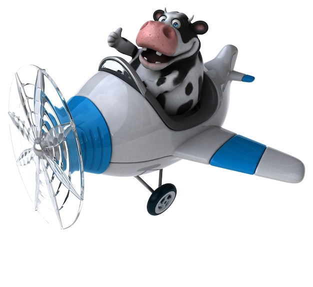 Fun cow - 3D Illustration