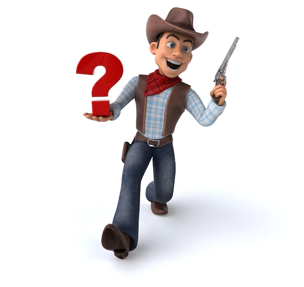 Fun Cowboy 3D Illustration