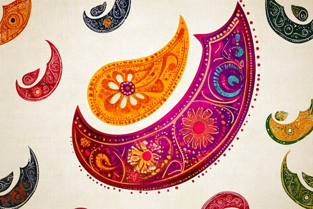 Photo fun diwali paisley pattern photo