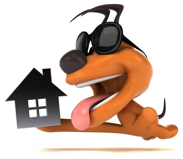 Photo fun dog - 3d illustration