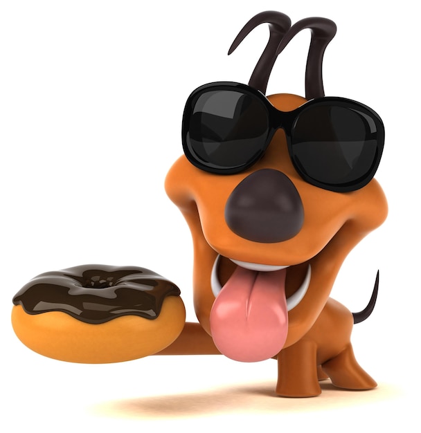 Fun dog 3D Illustration