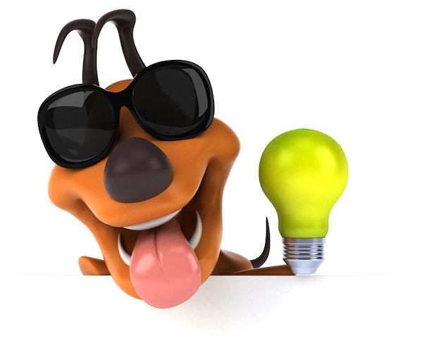 Fun dog 3D Illustration