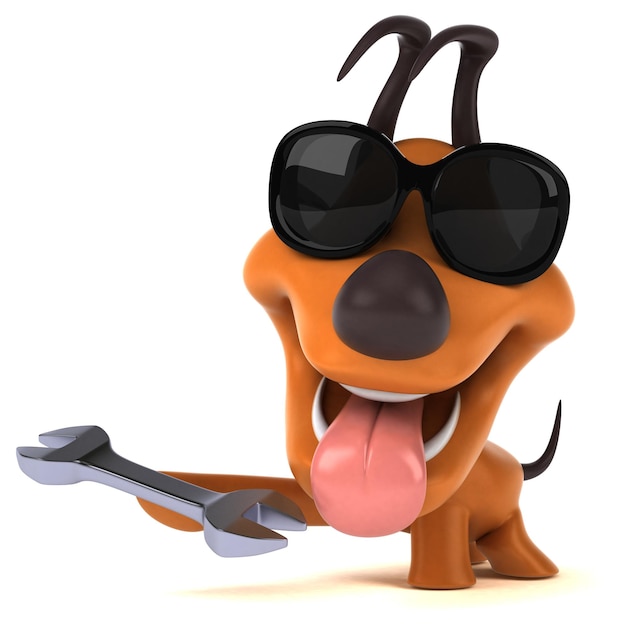 Fun dog 3D Illustration