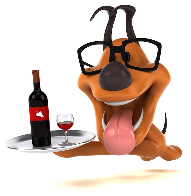 Fun dog 3D Illustration