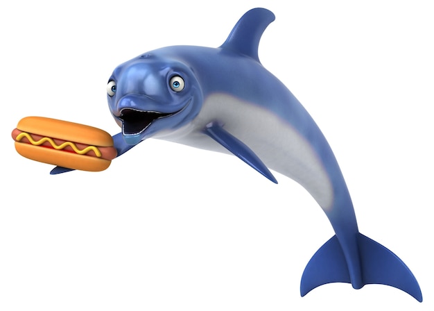 Fun dolphin - 3D Illustration