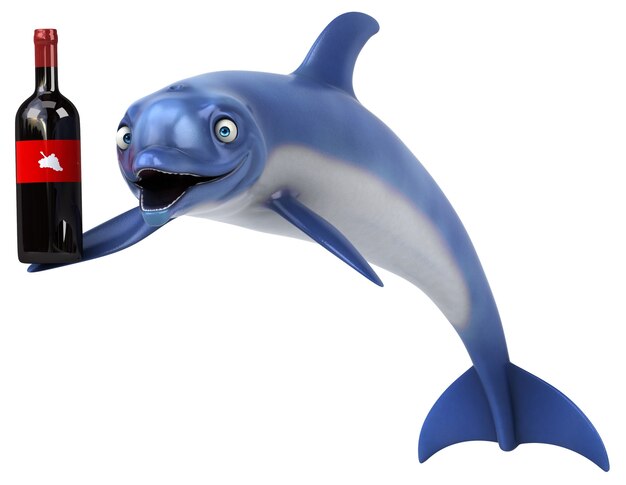 Fun dolphin - 3D Illustration