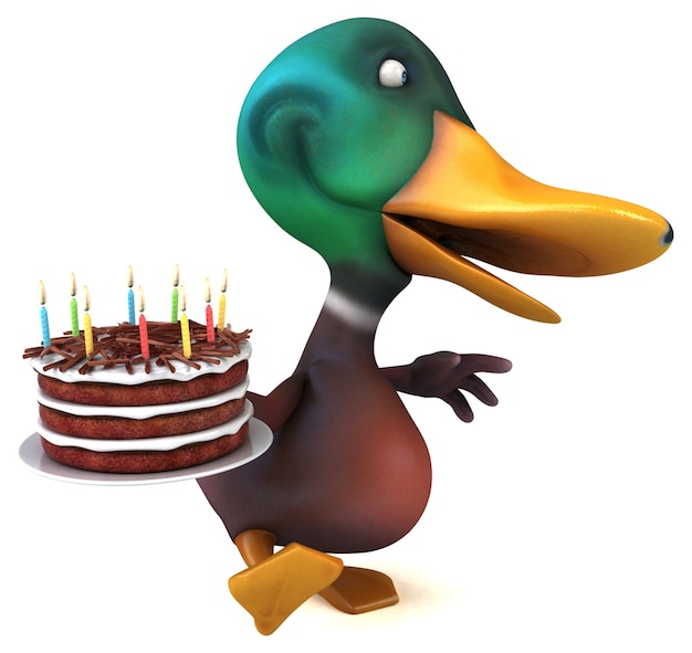 Fun duck - 3D Illustration