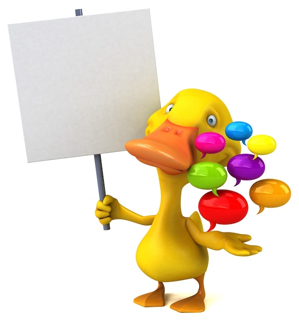 Fun duck - 3D Illustration