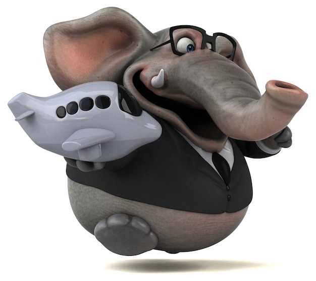 Fun elephant - 3D Illustration