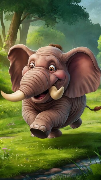 Fun elephant 3d illustration