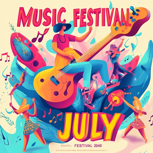 Fun and festive music festival poster design