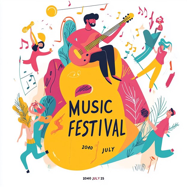 Fun and festive music festival poster design