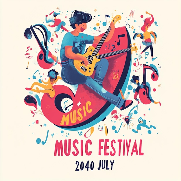 Fun and festive music festival poster design