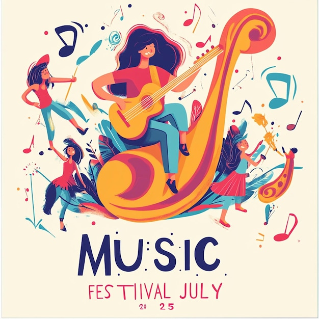 Fun and festive music festival poster design