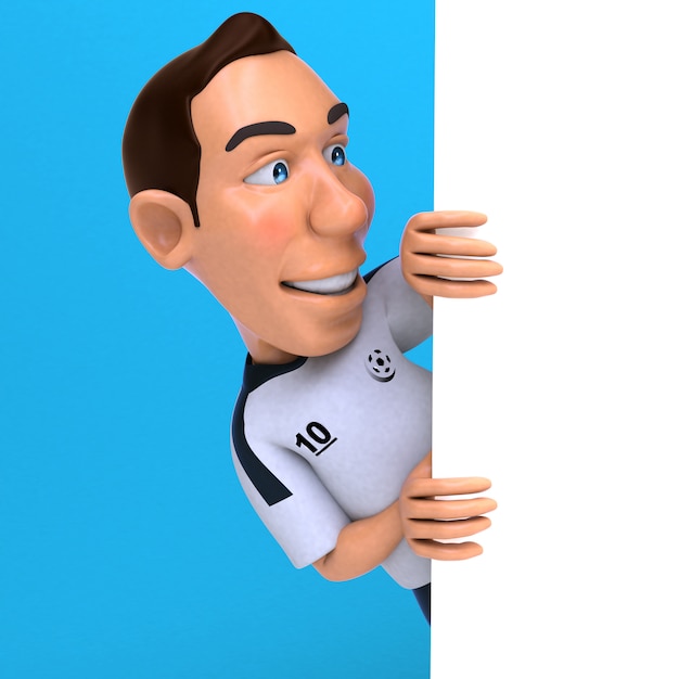 Fun football player - 3D Illustration