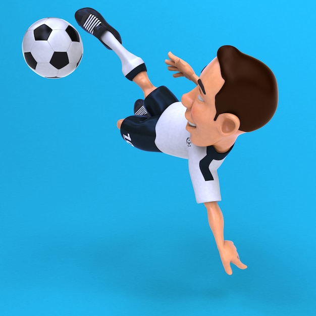 Fun football player - 3D Illustration