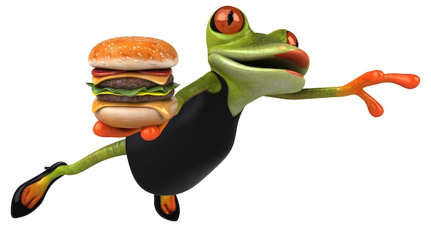 Fun frog - 3D Illustration