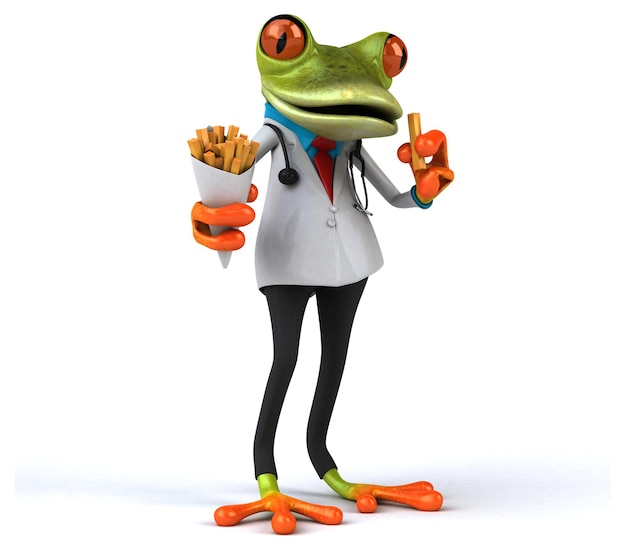 Fun frog 3D Illustration