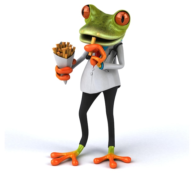 Fun frog 3D Illustration