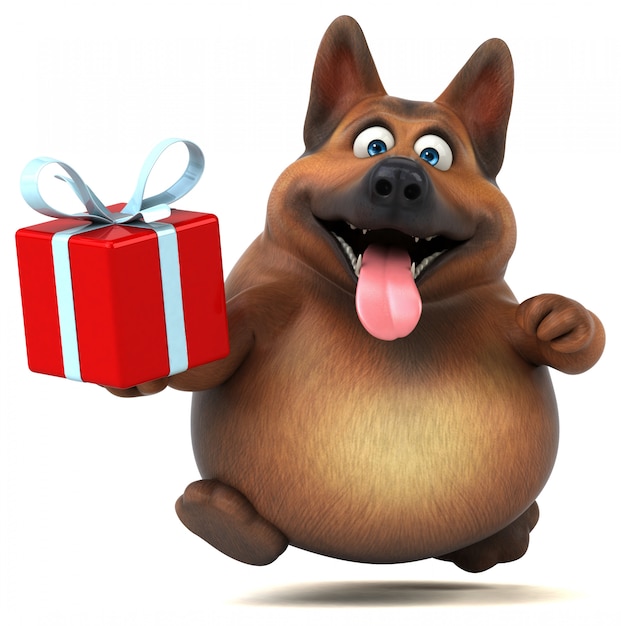 Fun german shepherd dog - 3D Illustration