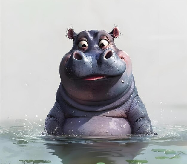 Fun Hippo Illustration