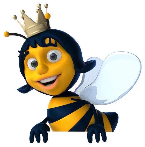 Fun illustrated bee wearing a crown