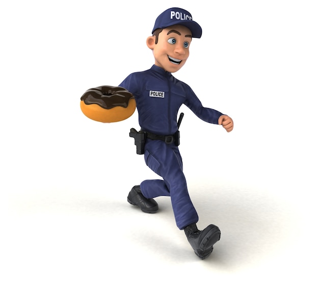 Fun illustration of a cartoon Police Officer