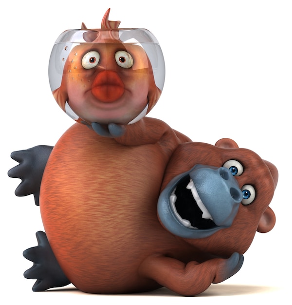 Fun orang outan - 3D Illustration