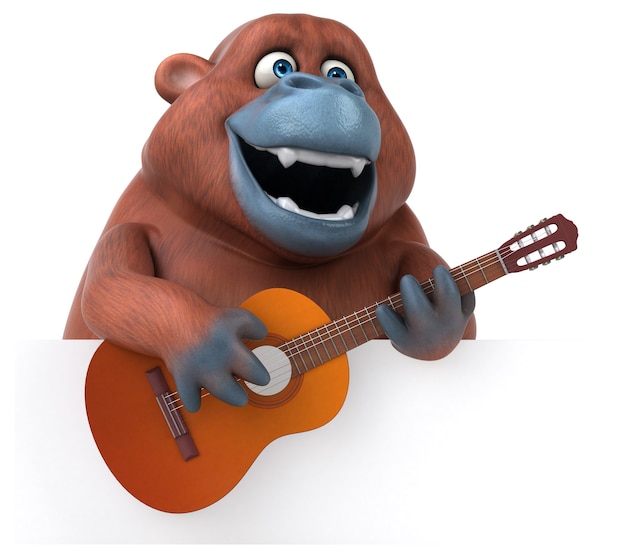 Fun orang outan - 3D Illustration