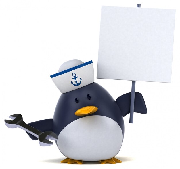 Photo fun penguin - 3d illustration