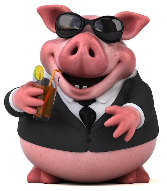 Fun pig - 3D Illustration