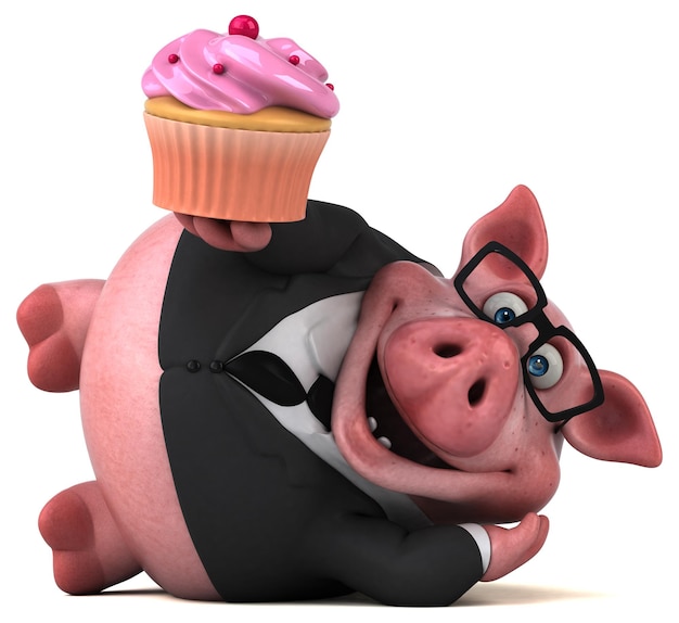 Fun pig - 3D Illustration