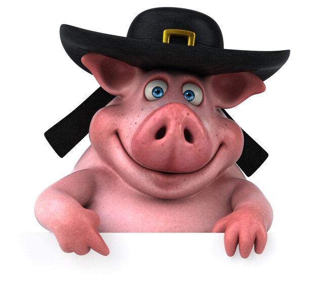 Fun Pig - 3D Illustration