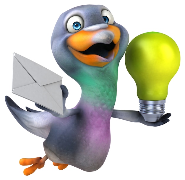 Fun pigeon - 3D Illustration