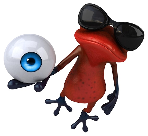 Fun red frog - 3D Illustration