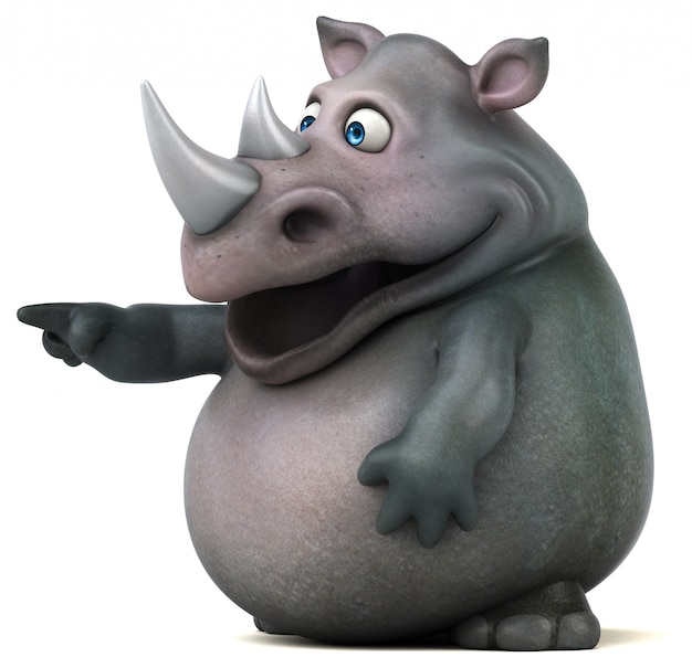 Fun rhinoceros - 3D Illustration