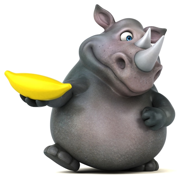 Fun rhinoceros - 3D Illustration