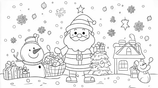 Photo a fun and simple lineart drawing designed for children to color